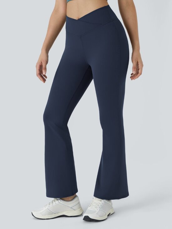 HALARA Pants - Halara Crossover Flare Leggings Deep Navy High Waisted • Size S